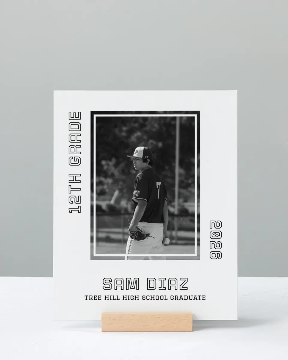 This is a 8" x 10" Photo Grad Sign called Last Run printed in full color