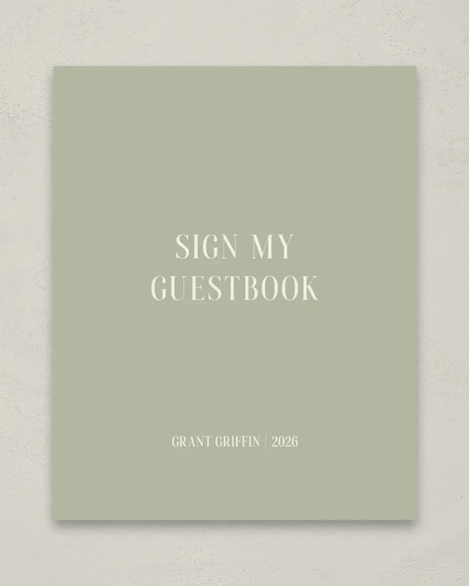 This is a 8" x 10" Guestbook Grad Sign called Photo Booth printed in full color