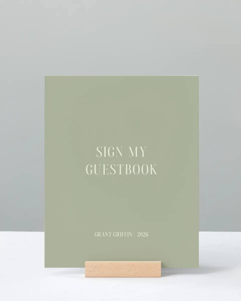 This is a 8" x 10" Guestbook Grad Sign called Photo Booth printed in full color