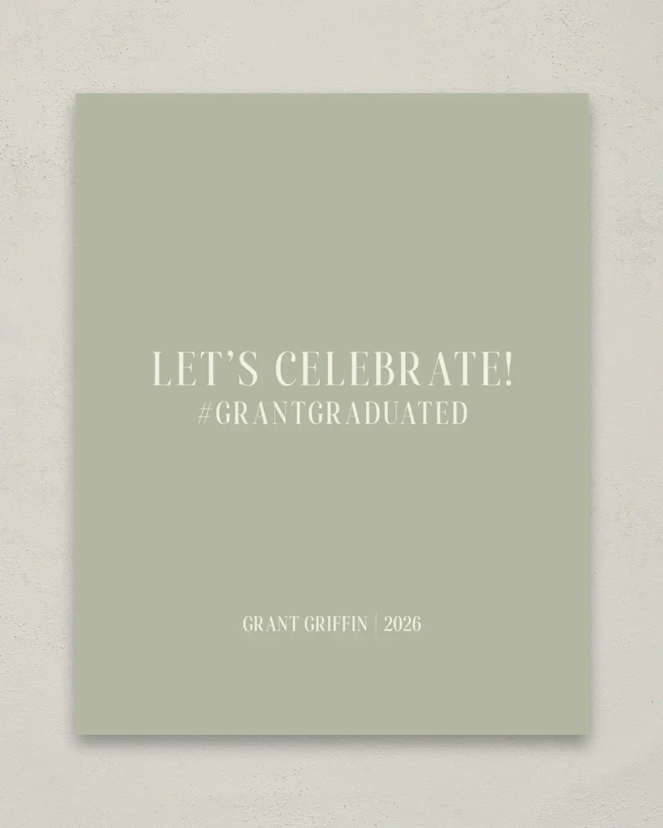 This is a 8" x 10" Let's Celebrate & Snap a Photo Grad Sign called Photo Booth printed in full color