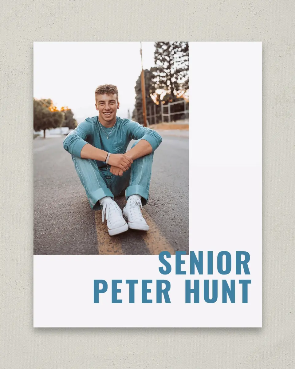 This is a 8" x 10" Photo Grad Sign called Modern Milestone printed in full color