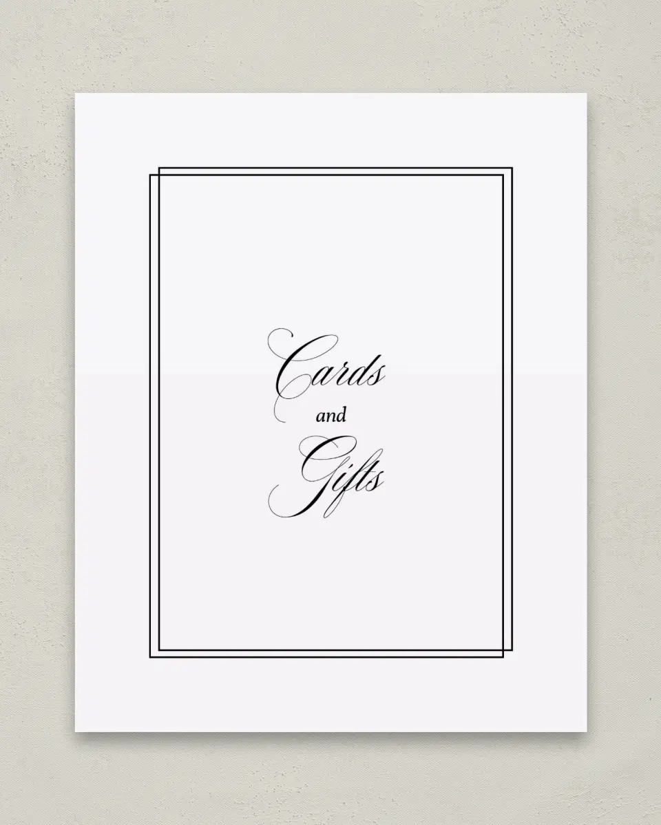 This is a 8" x 10" Cards & Gifts Grad Sign called Elegant Grad printed in full color