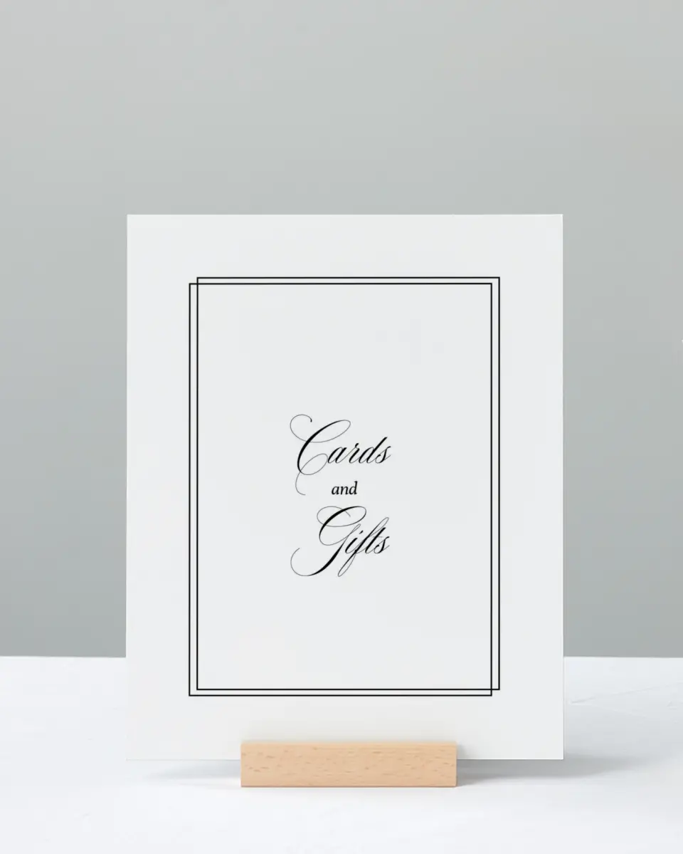 This is a 8" x 10" Cards & Gifts Grad Sign called Elegant Grad printed in full color