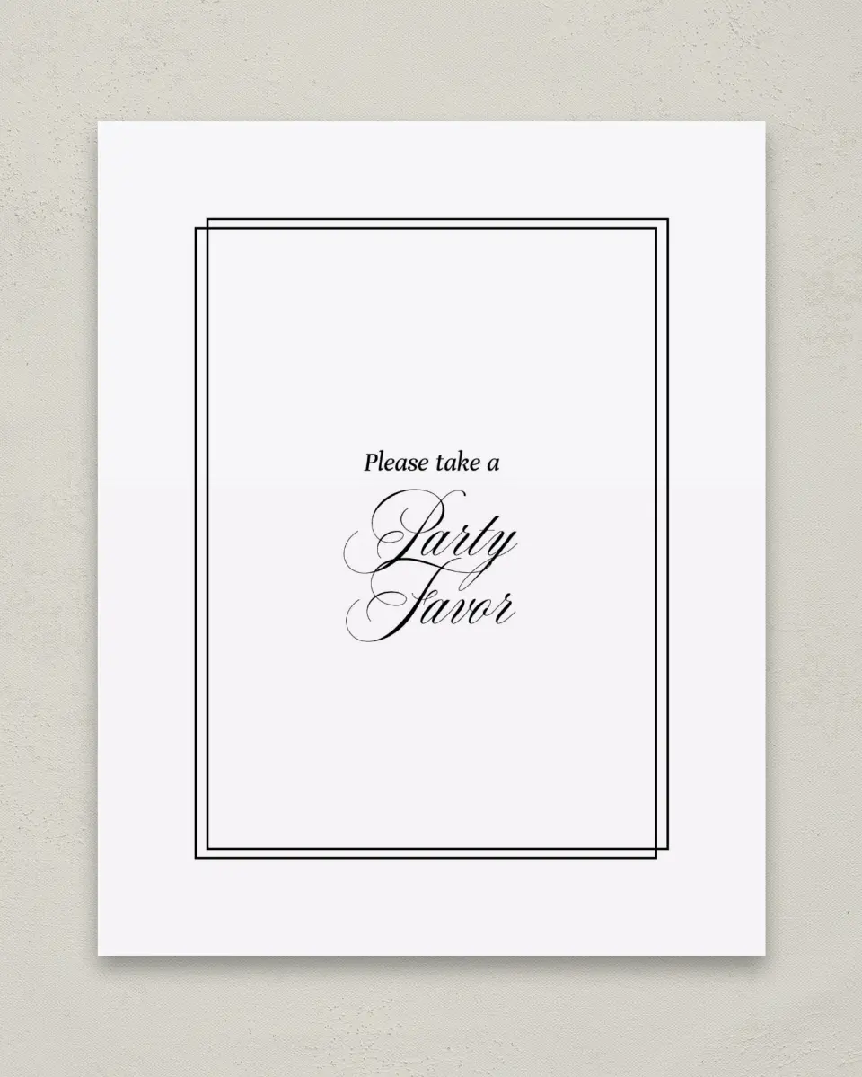 This is a 8" x 10" Take a Favor Grad Sign called Elegant Grad printed in full color