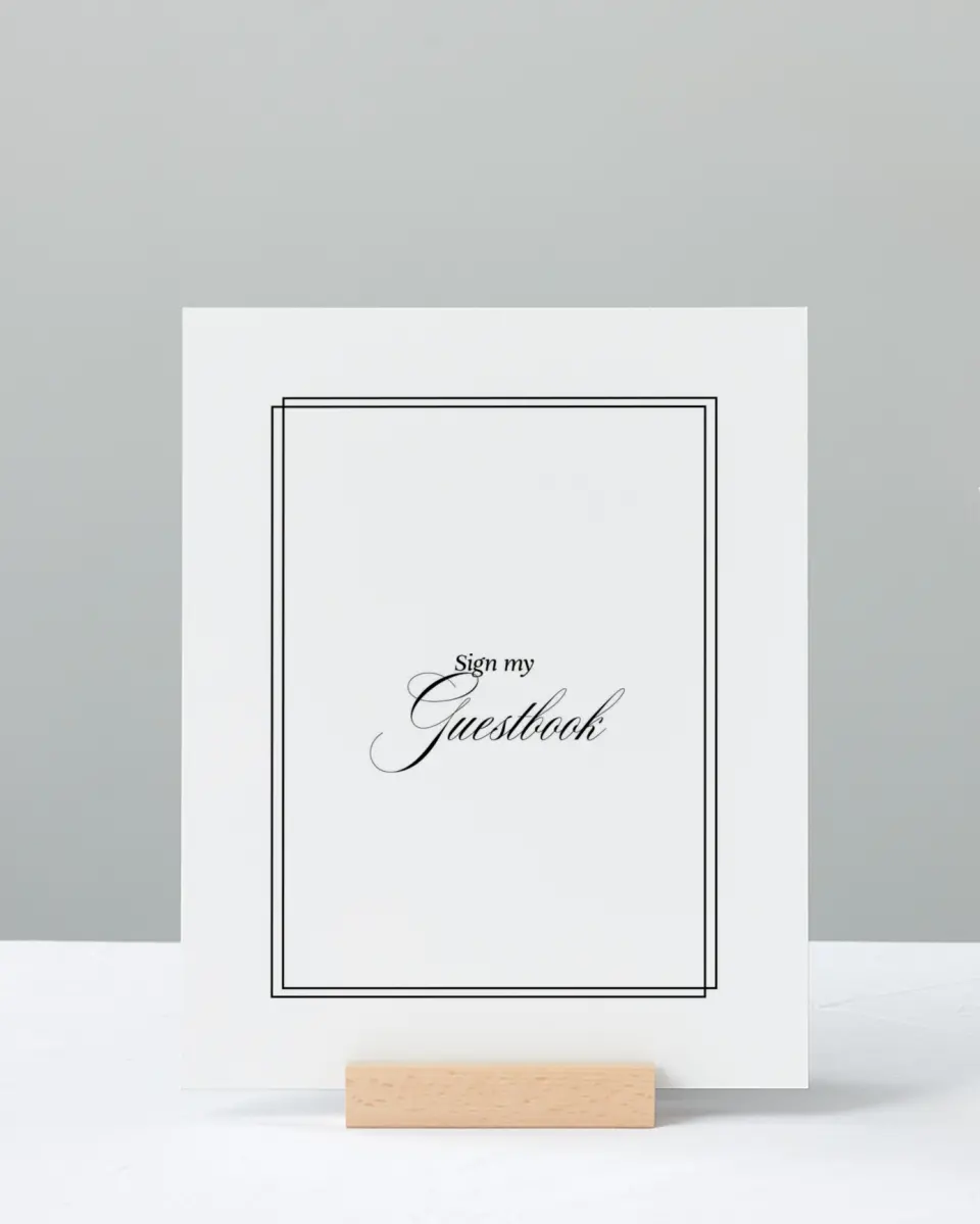 This is a 8" x 10" Guestbook Grad Sign called Elegant Grad printed in full color