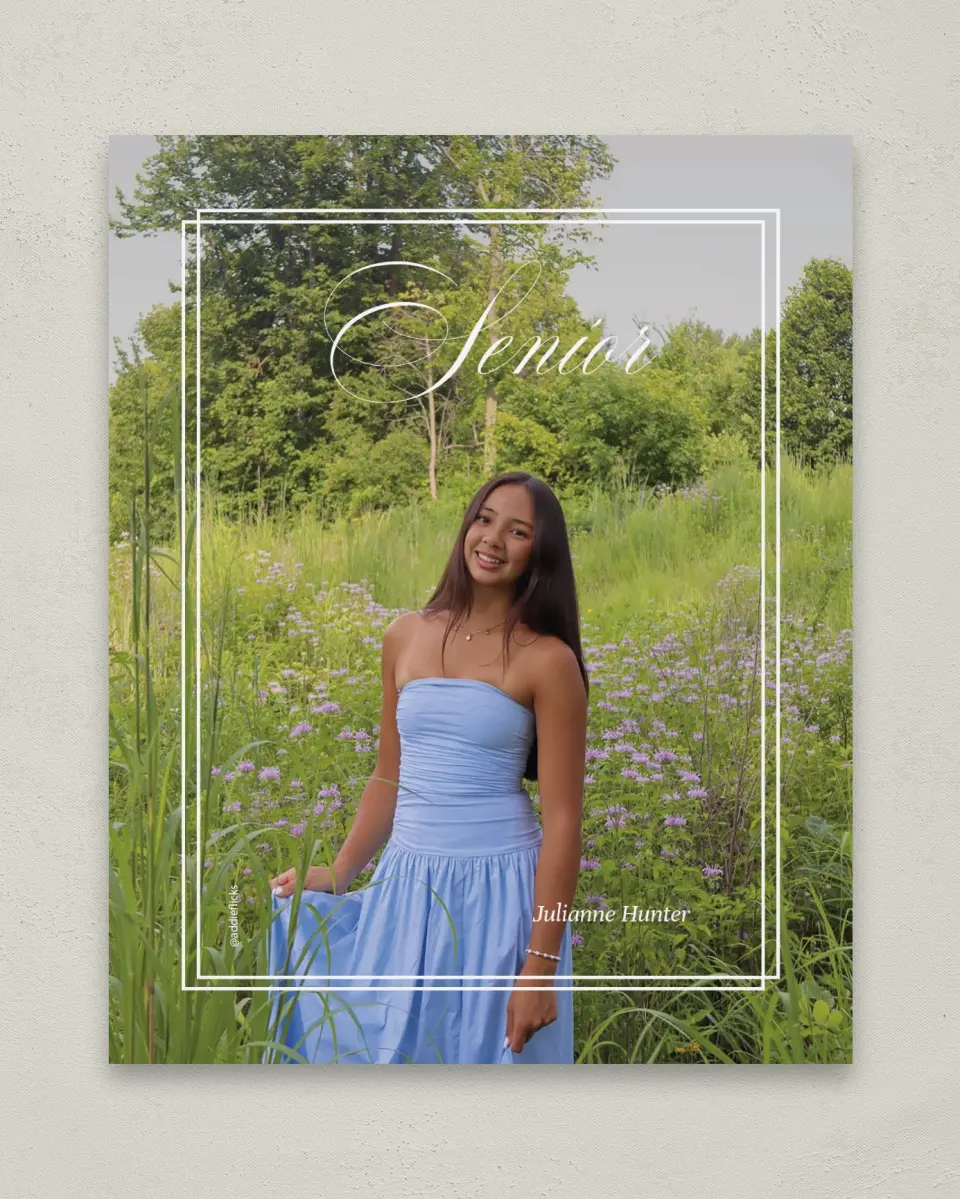 This is a 8" x 10" Photo Grad Sign called Elegant Grad printed in full color