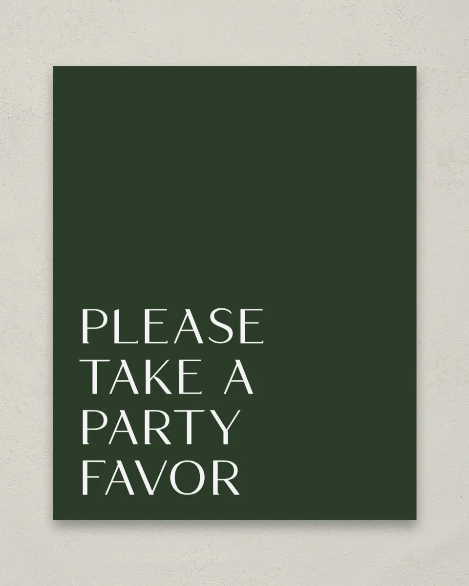 This is a 8" x 10" Take a Favor Grad Sign called Spotlight Grad printed in full color with Gold foil
