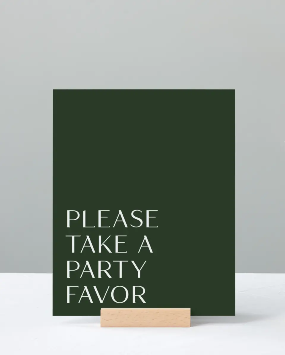 This is a 8" x 10" Take a Favor Grad Sign called Spotlight Grad printed in full color with Silver foil