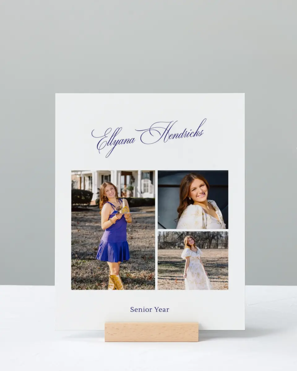This is a 8" x 10" Photo Grad Sign called Elegantly Graduated printed in full color