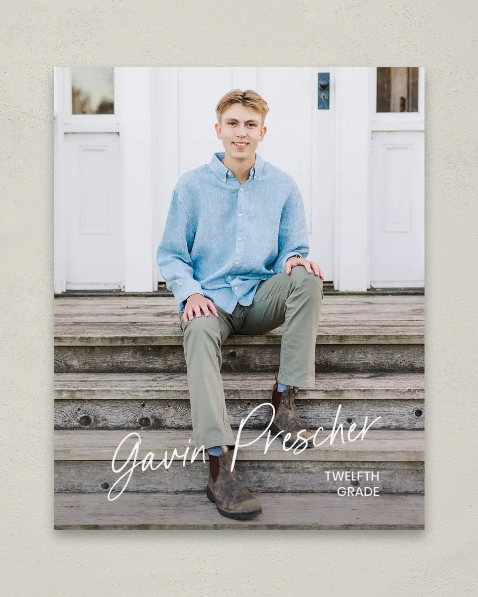 This is a 8" x 10" Photo Grad Sign called Simple Grad printed in full color