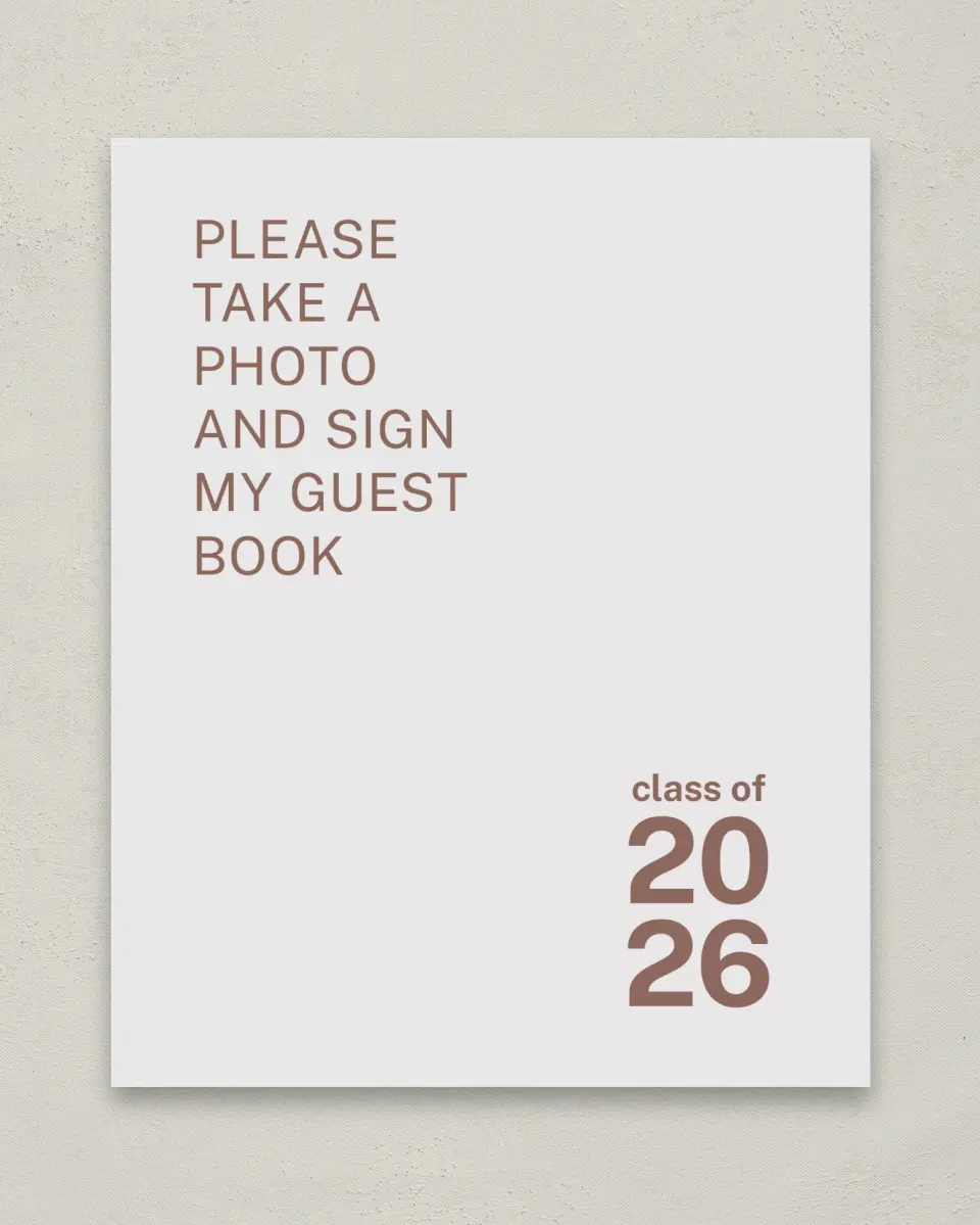 This is a 8" x 10" Guestbook Grad Sign called Graduation Time printed in full color
