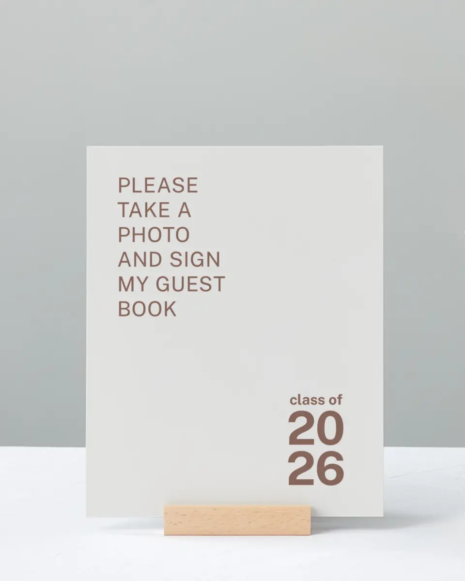 This is a 8" x 10" Guestbook Grad Sign called Graduation Time printed in full color
