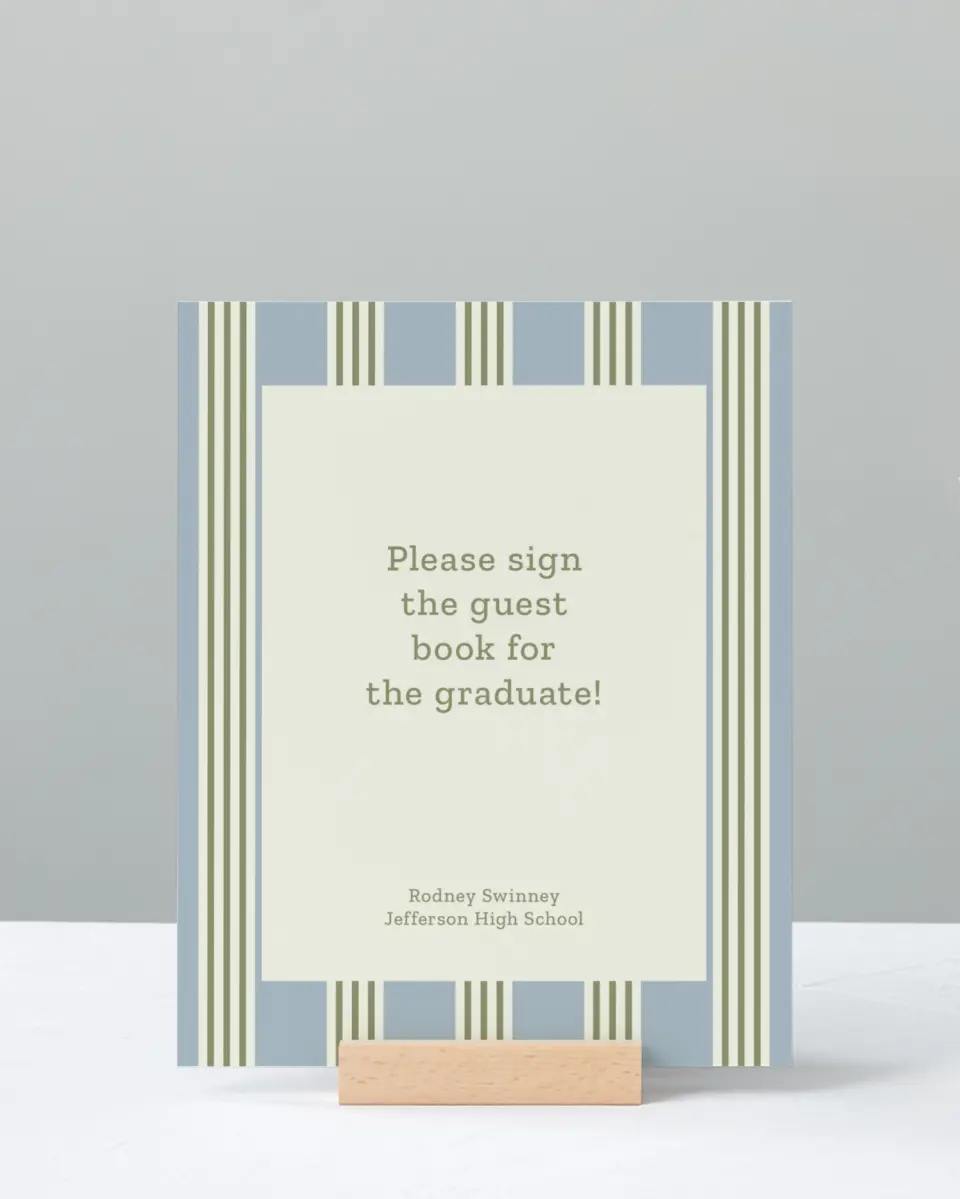 This is a 8" x 10" Guestbook Grad Sign called Framed in Excellence printed in full color