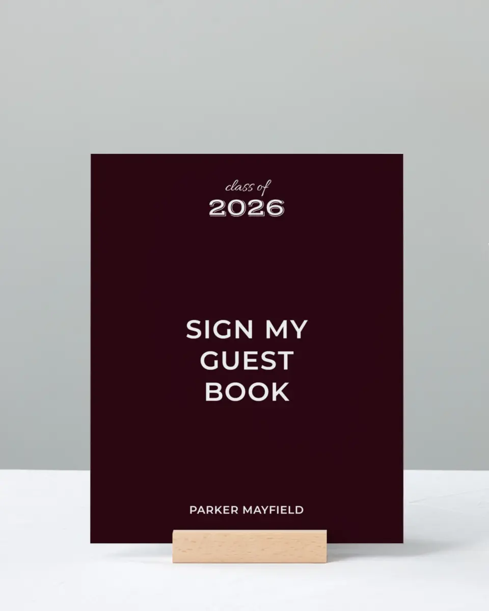 This is a 8" x 10" Guestbook Grad Sign called All Star Graduate printed in full color with Silver foil