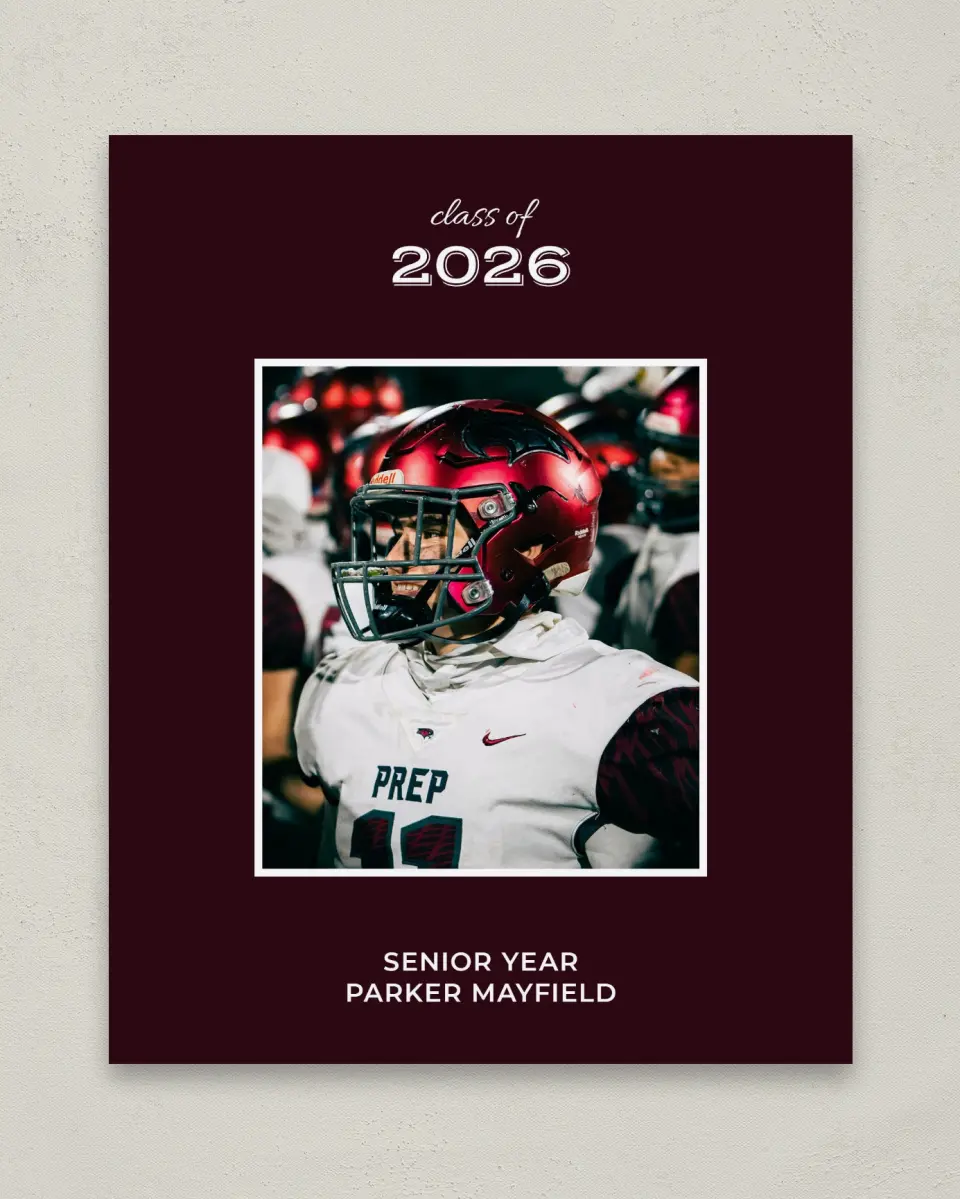 This is a 8" x 10" Photo Grad Sign called All Star Graduate printed in full color with Gold foil