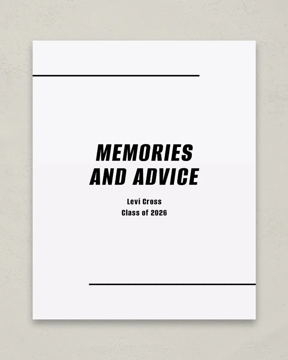 This is a 8" x 10" Memory & Advice Grad Sign called Go Long printed in full color with Gold foil