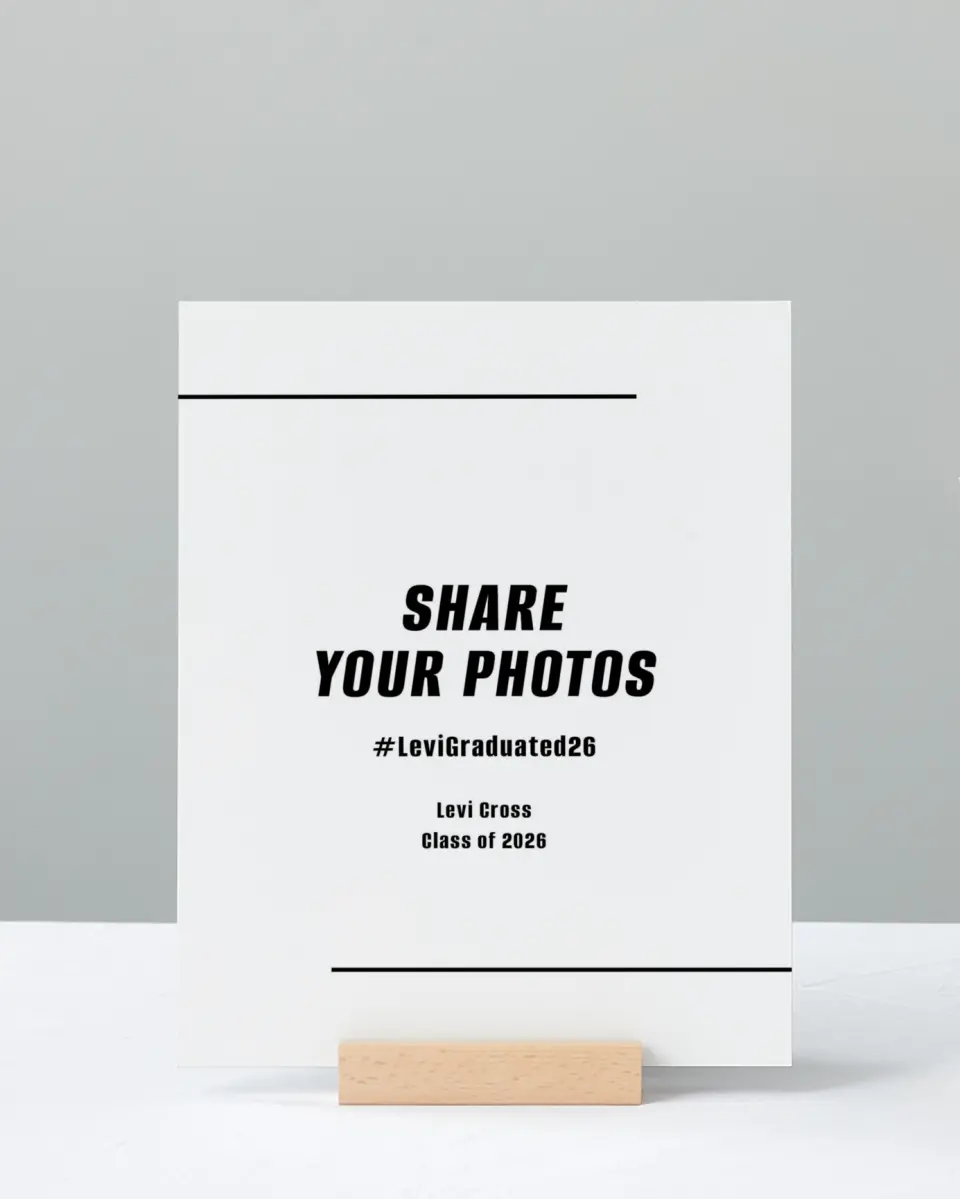 This is a 8" x 10" Let's Celebrate & Snap a Photo Grad Sign called Go Long printed in full color