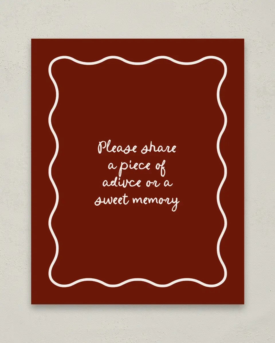 This is a 8" x 10" Memory & Advice Grad Sign called Walking the Stage printed in full color