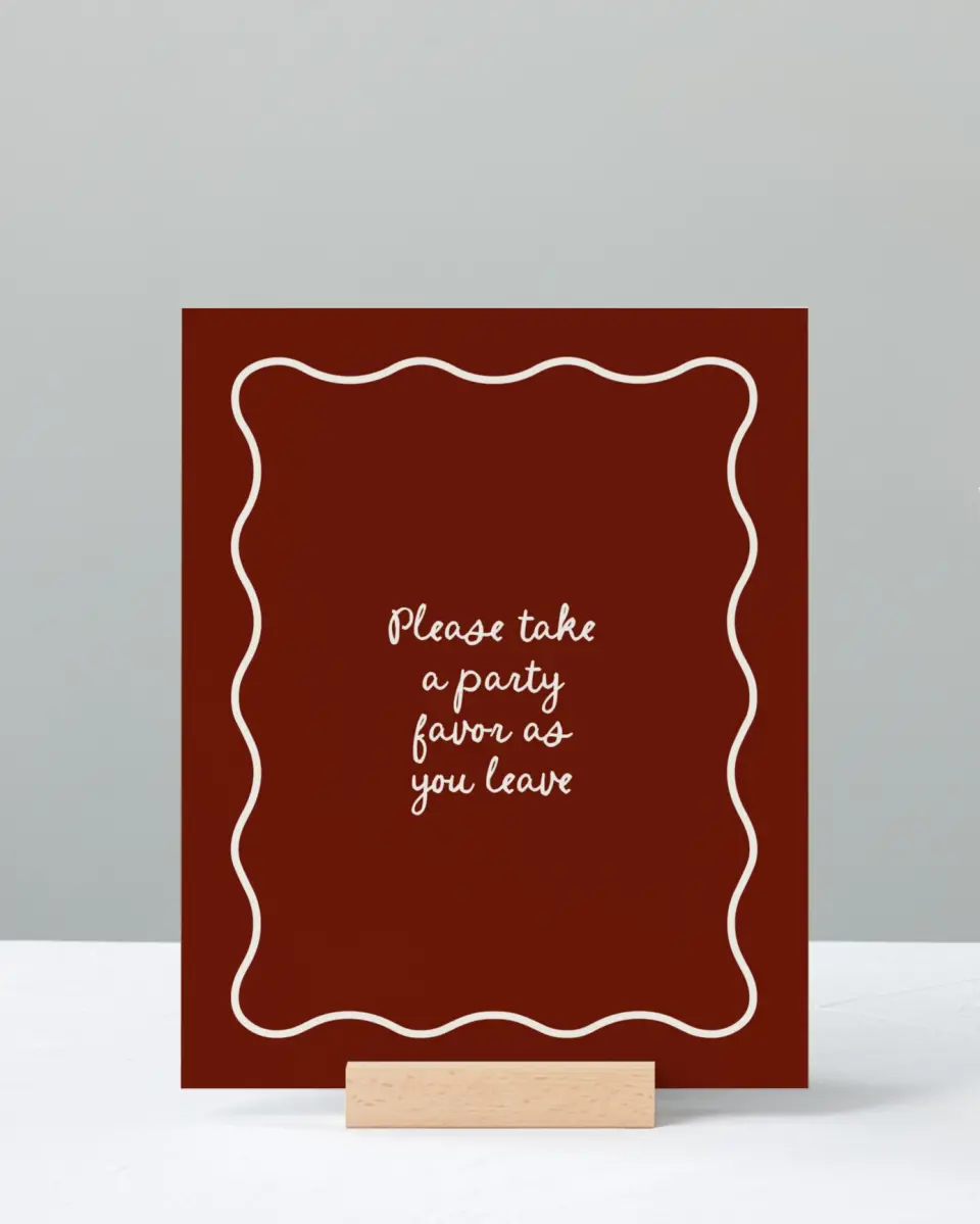 This is a 8" x 10" Take a Favor Grad Sign called Walking the Stage printed in full color