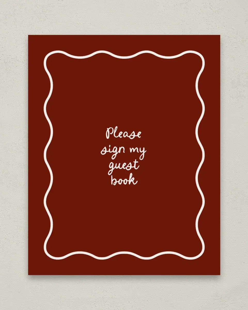 This is a 8" x 10" Guestbook Grad Sign called Walking the Stage printed in full color