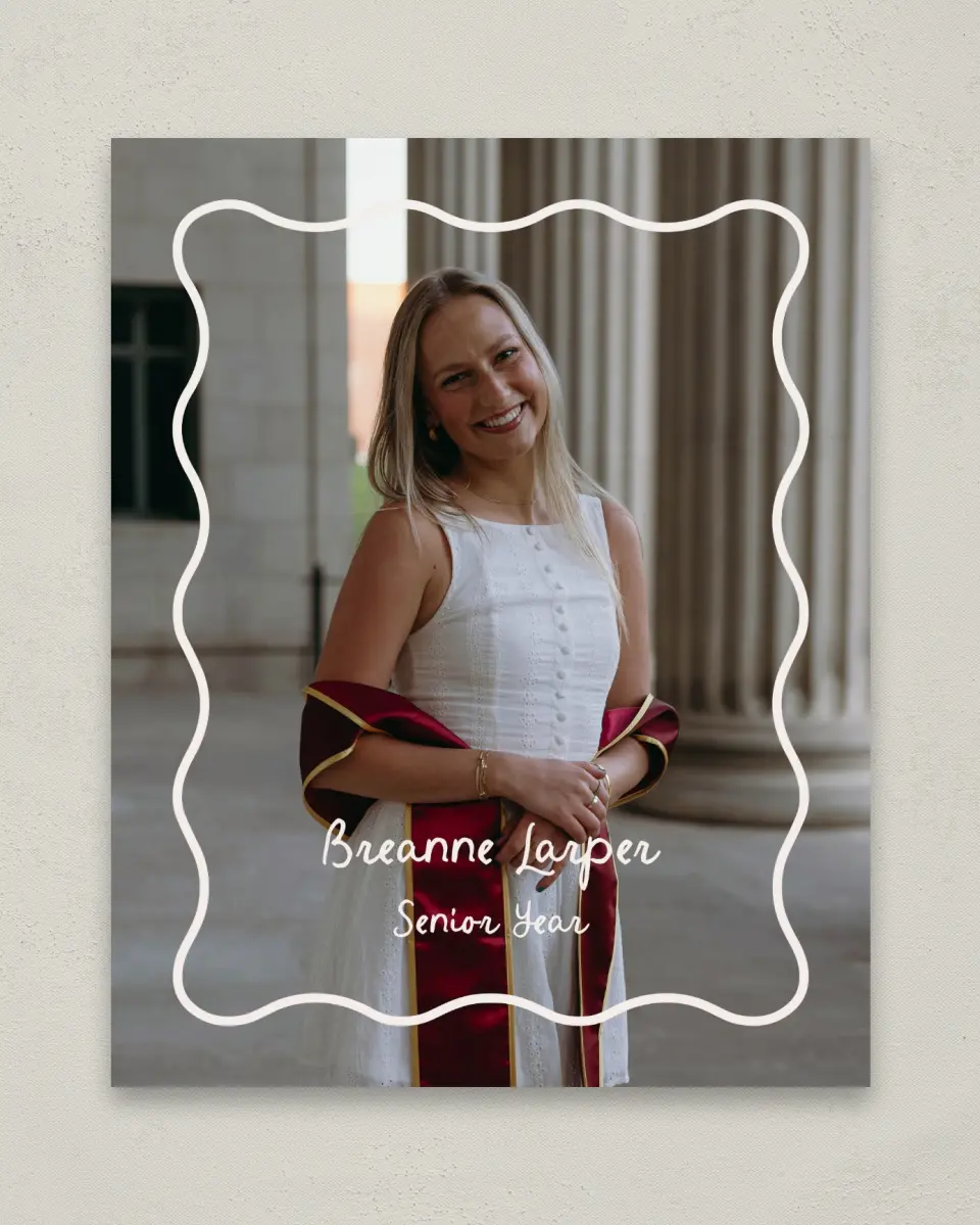 This is a 8" x 10" Photo Grad Sign called Walking the Stage printed in full color