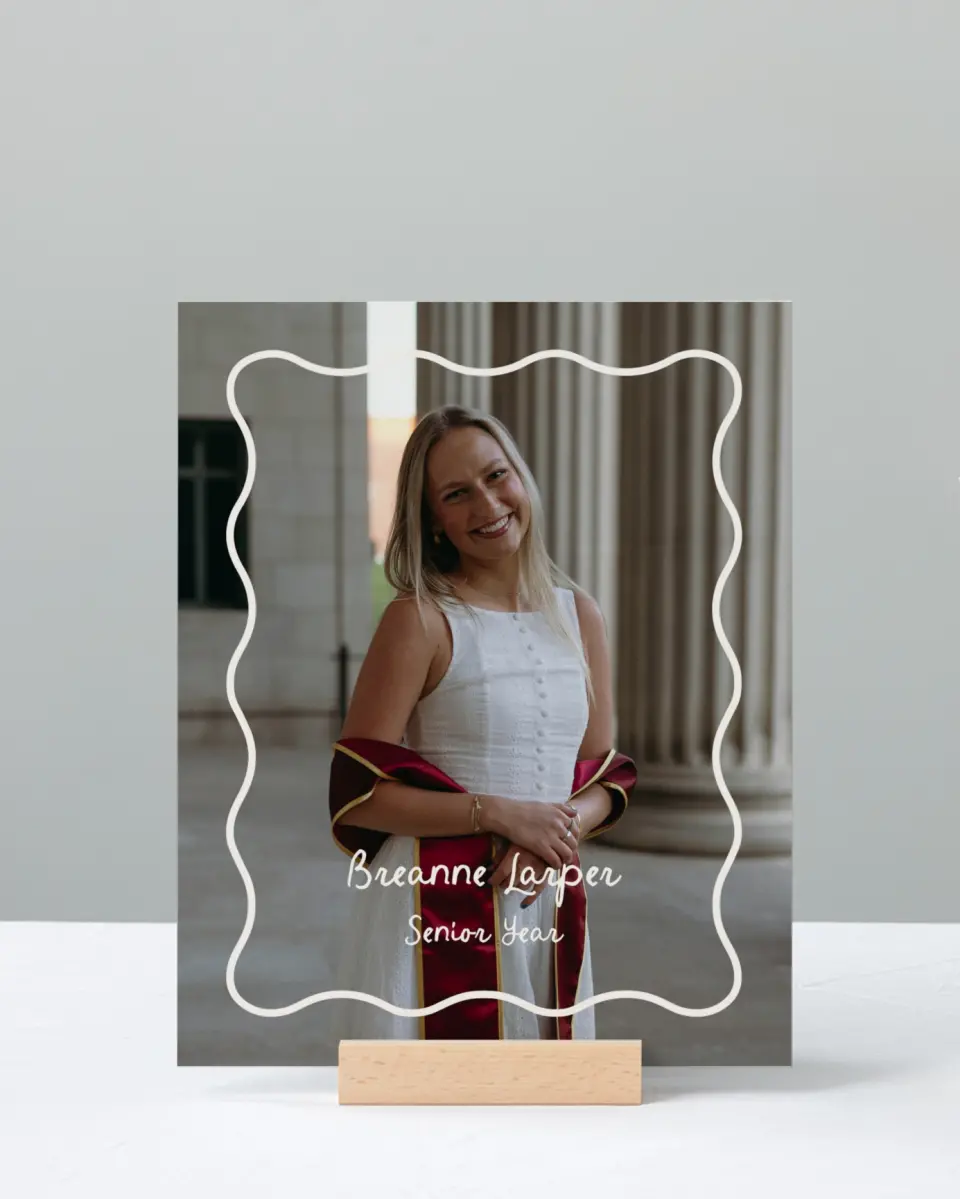 This is a 8" x 10" Photo Grad Sign called Walking the Stage printed in full color