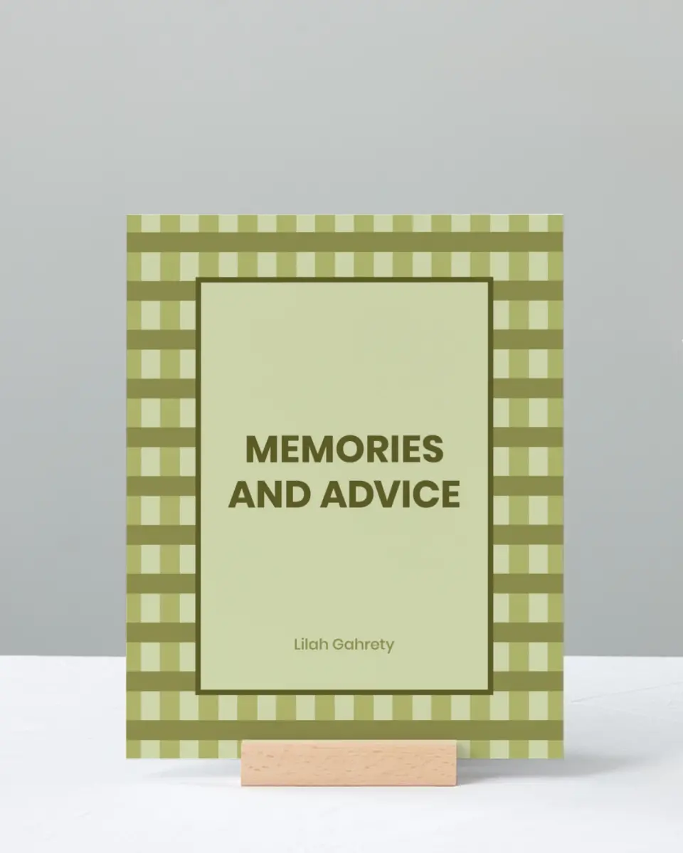 This is a 8" x 10" Memory & Advice Grad Sign called Ivy Bound printed in full color with Silver foil