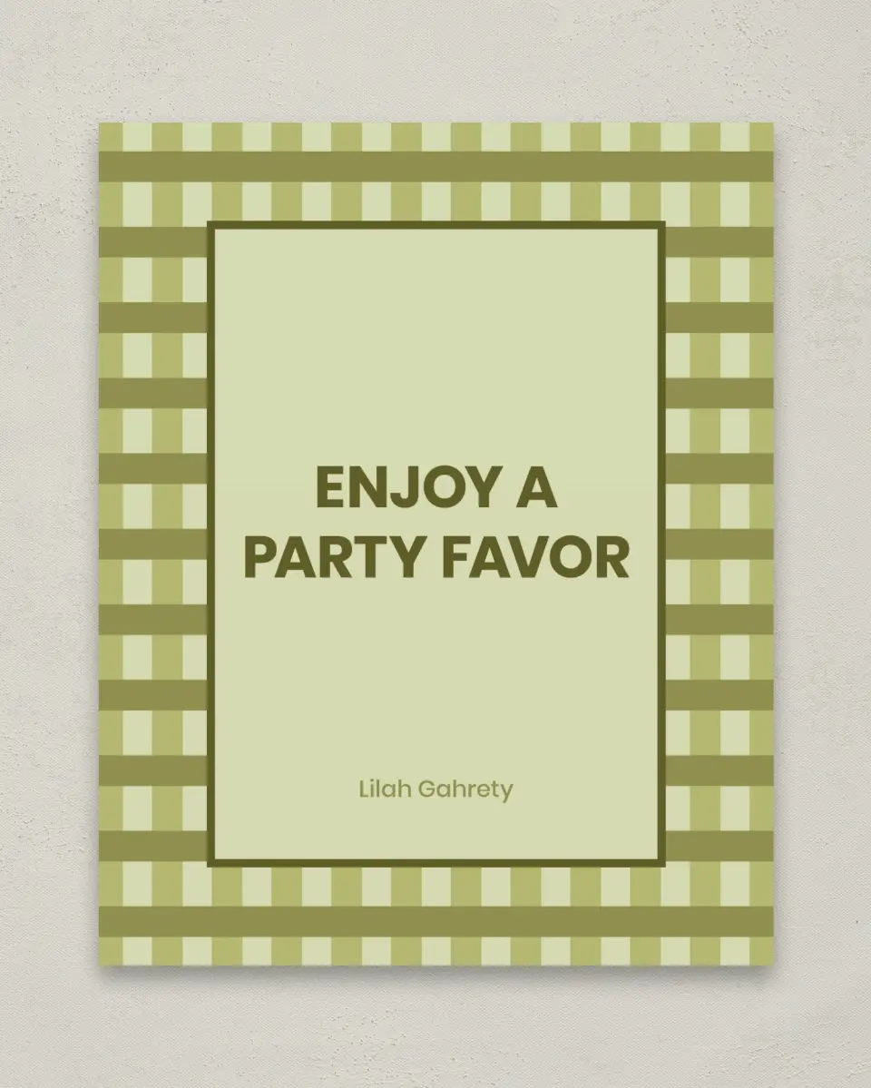 This is a 8" x 10" Take a Favor Grad Sign called Ivy Bound printed in full color