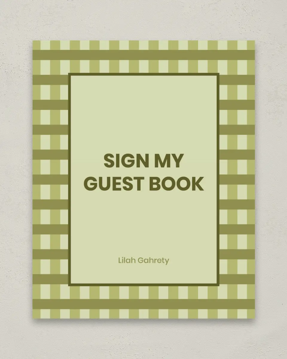 This is a 8" x 10" Guestbook Grad Sign called Ivy Bound printed in full color