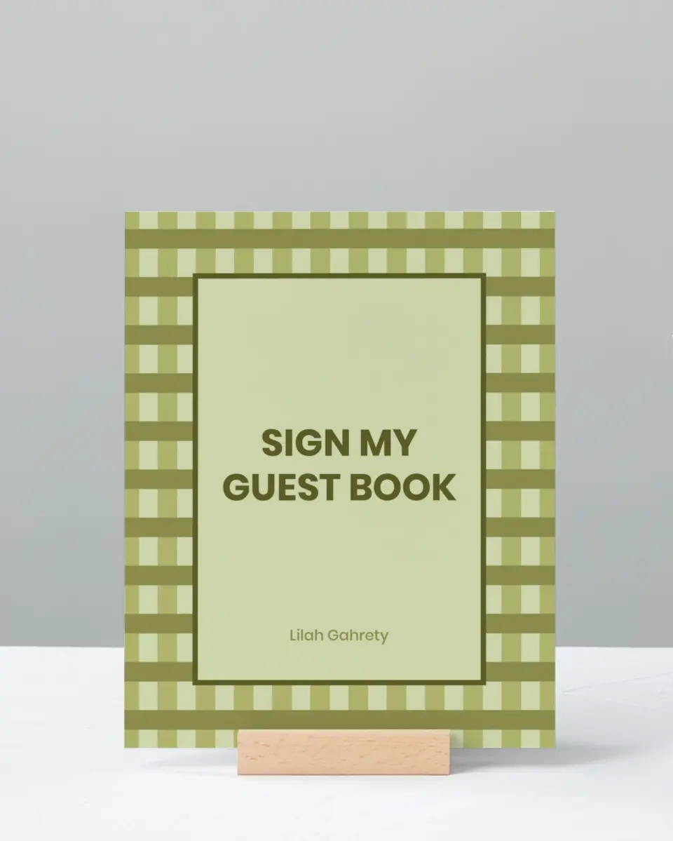 This is a 8" x 10" Guestbook Grad Sign called Ivy Bound printed in full color with Silver foil