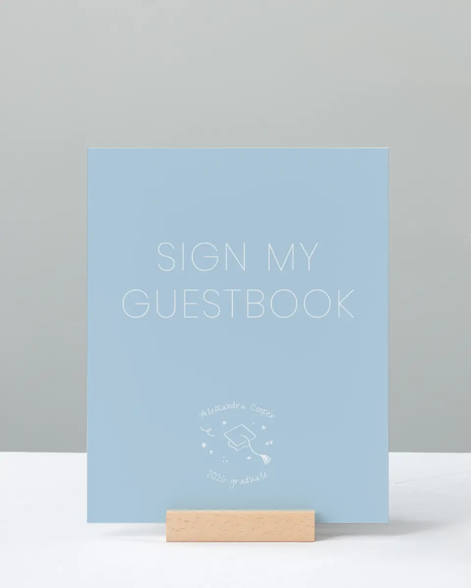 This is a 8" x 10" Guestbook Grad Sign called Doodles in the Margin printed in full color