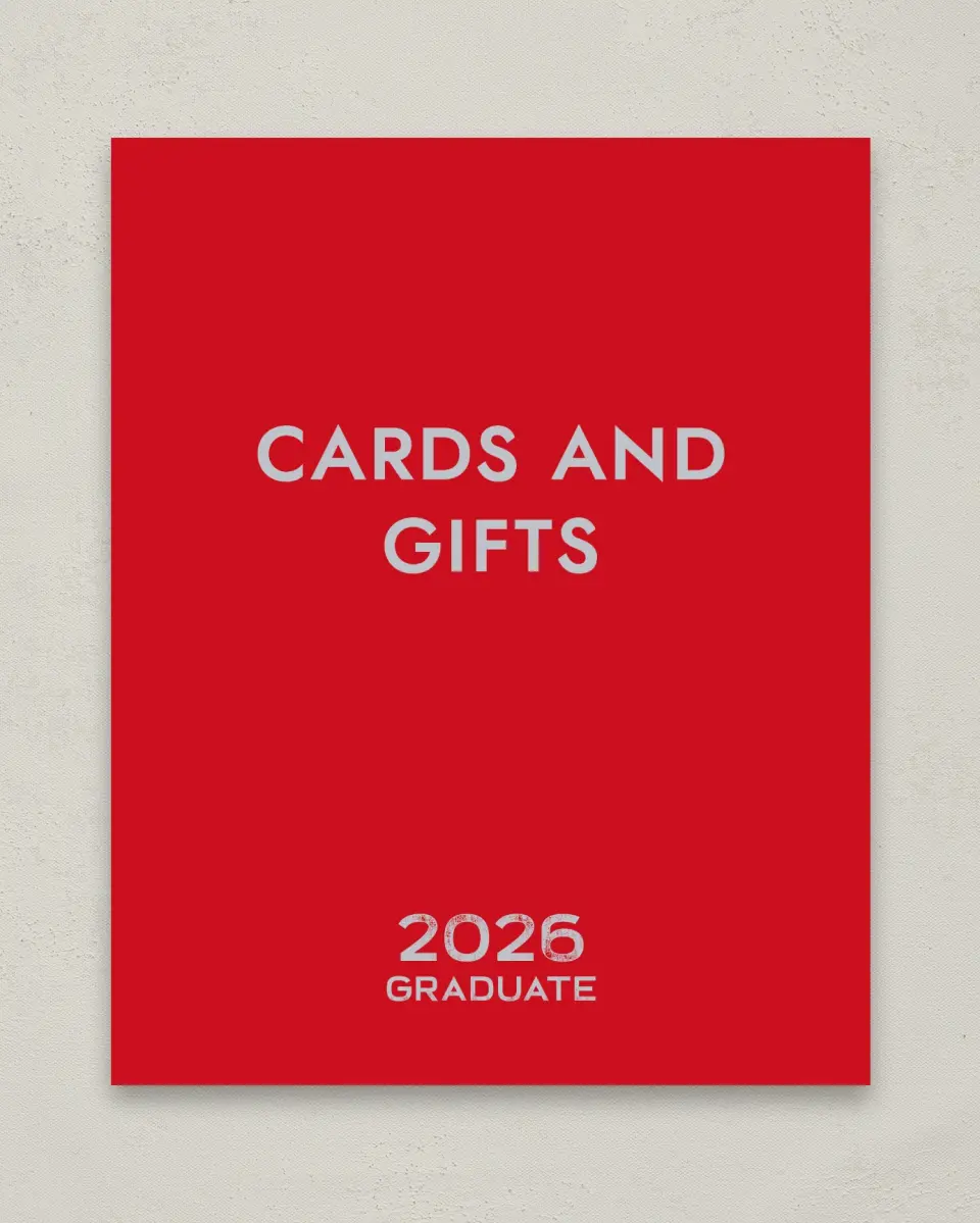 This is a 8" x 10" Cards & Gifts Grad Sign called Big Hitter printed in full color