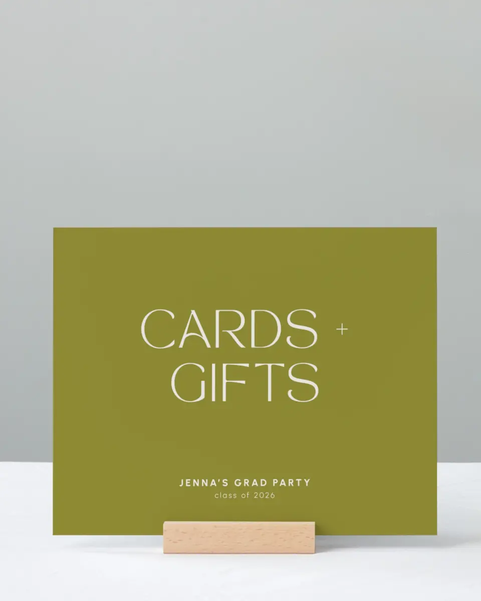 This is a 8" x 10" Cards & Gifts Grad Sign called Only the Beginning printed in full color