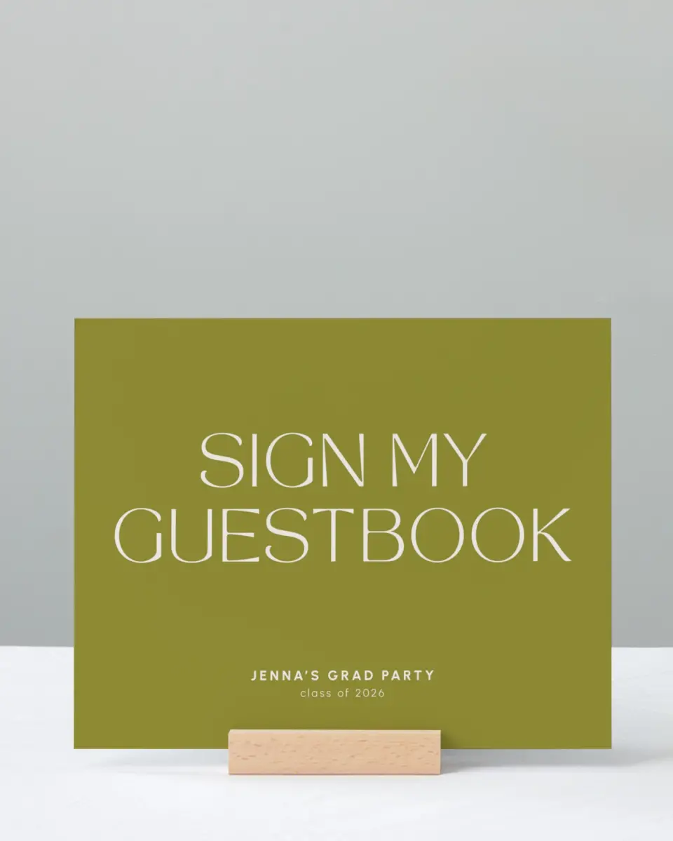 This is a 8" x 10" Guestbook Grad Sign called Only the Beginning printed in full color