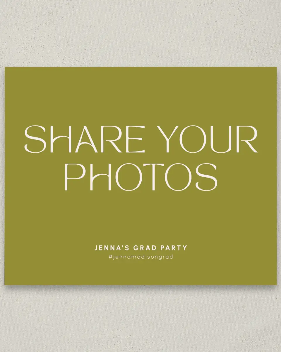 This is a 8" x 10" Let's Celebrate & Snap a Photo Grad Sign called Only the Beginning printed in full color