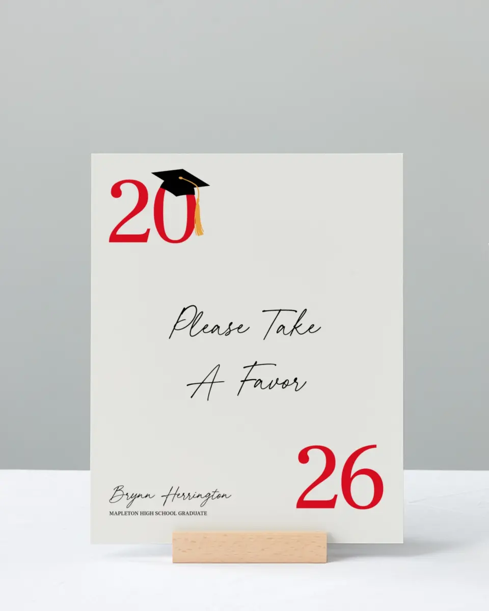 This is a 8" x 10" Take a Favor Grad Sign called True Success printed in full color