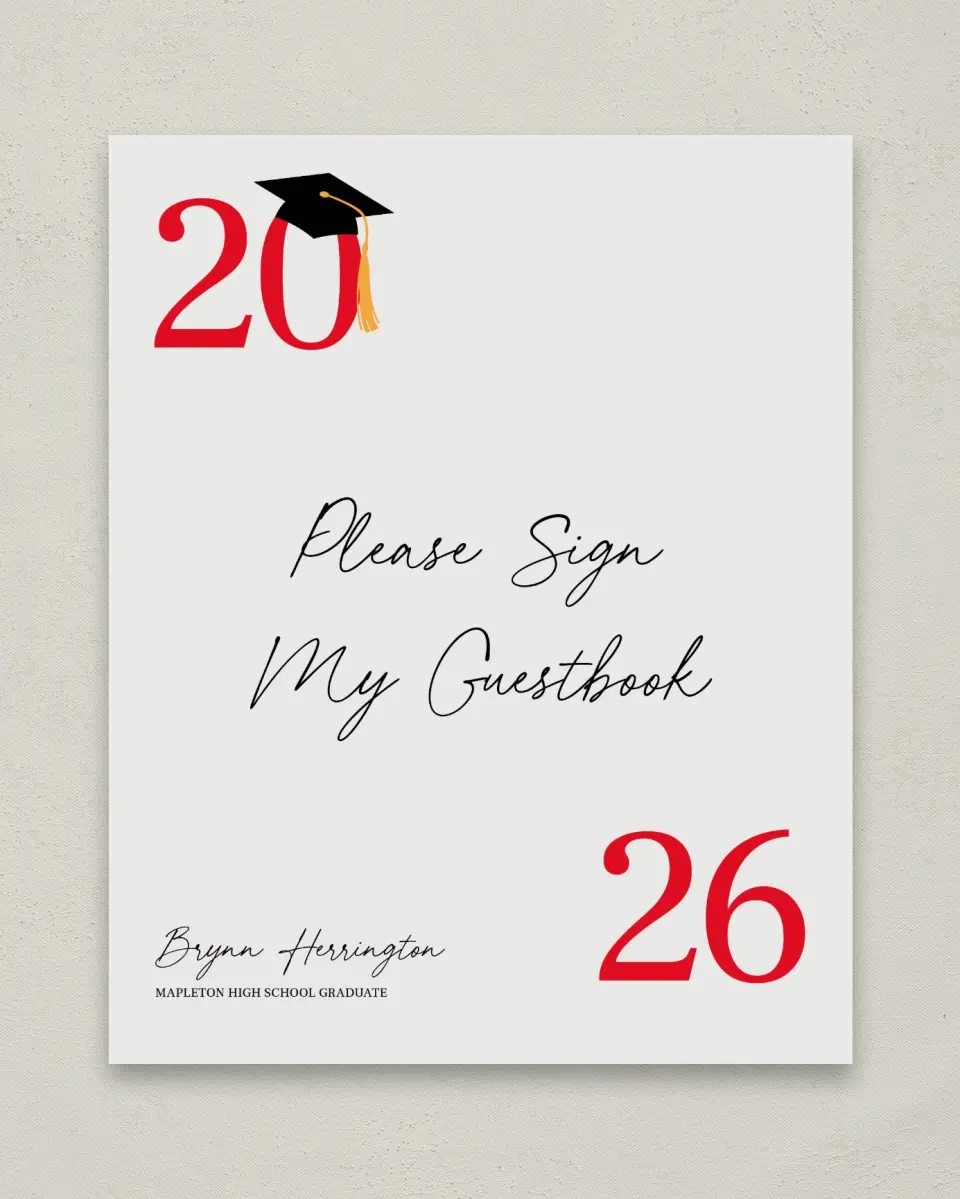 This is a 8" x 10" Guestbook Grad Sign called True Success printed in full color