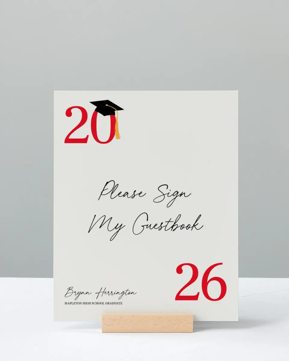 This is a 8" x 10" Guestbook Grad Sign called True Success printed in full color
