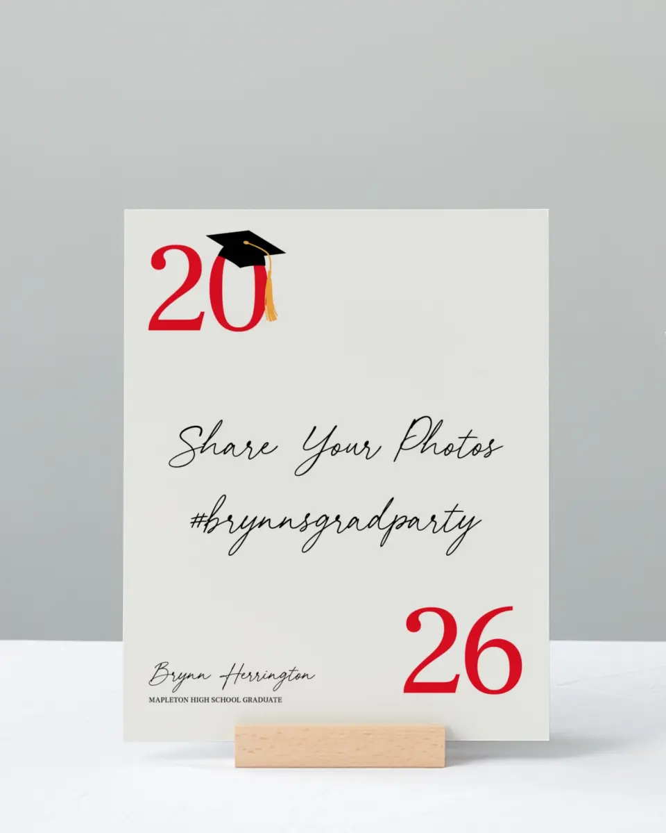 This is a 8" x 10" Let's Celebrate & Snap a Photo Grad Sign called True Success printed in full color