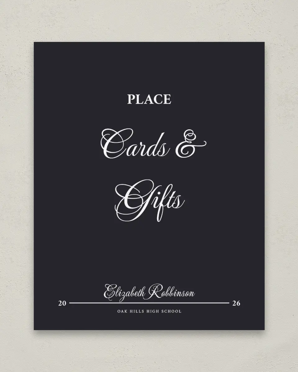 This is a 8" x 10" Cards & Gifts Grad Sign called The Right Path printed in full color