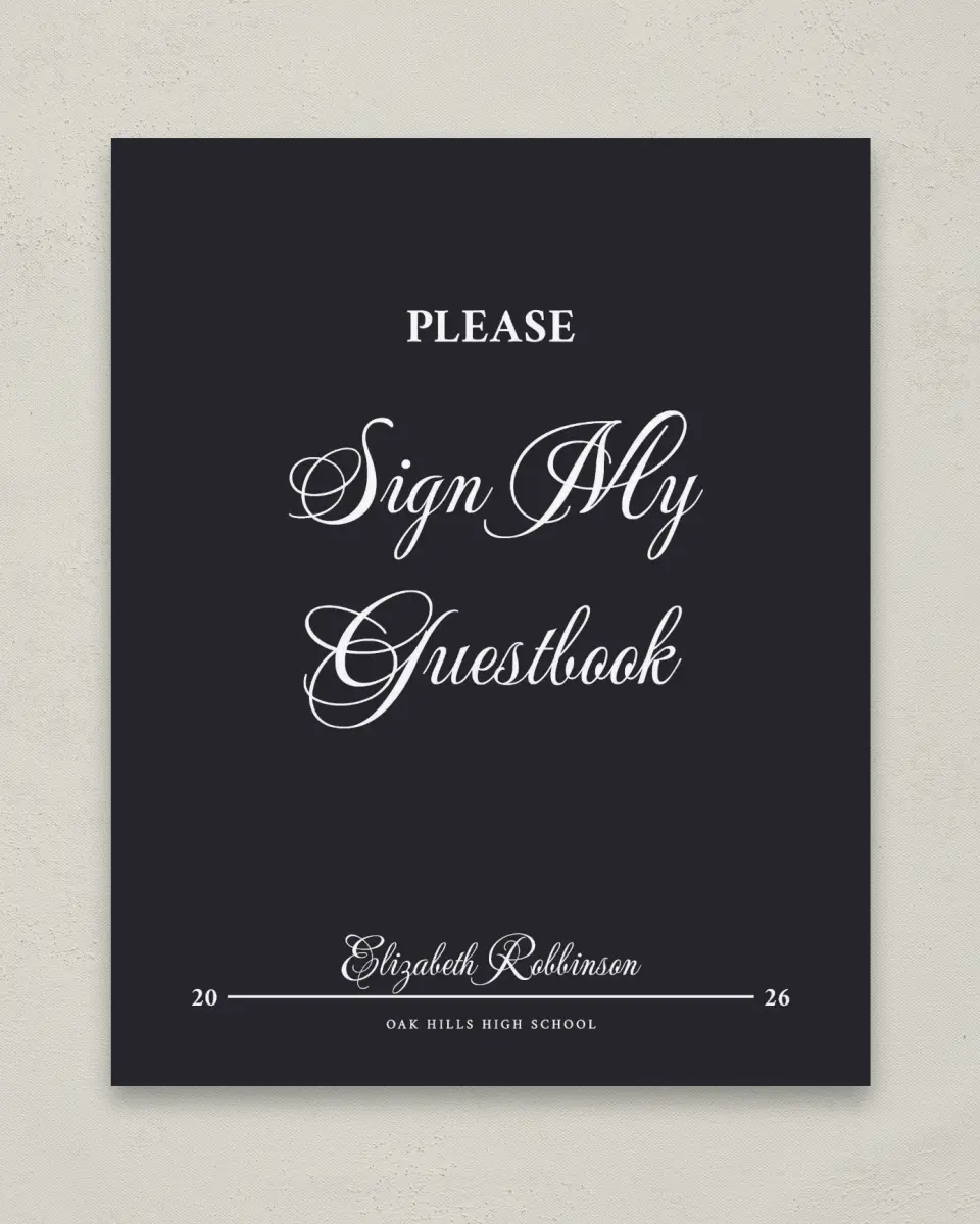 This is a 8" x 10" Guestbook Grad Sign called The Right Path printed in full color