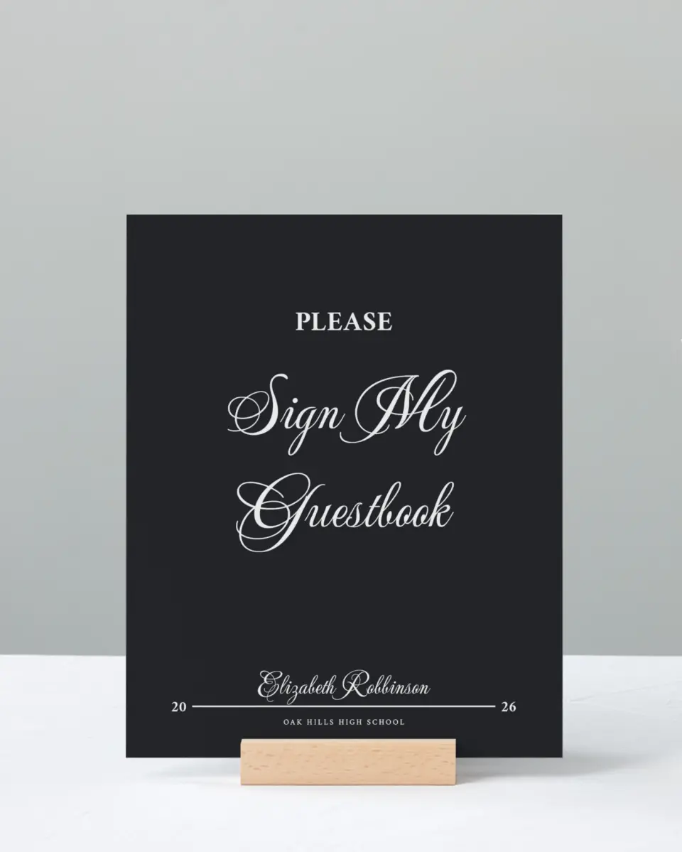 This is a 8" x 10" Guestbook Grad Sign called The Right Path printed in full color