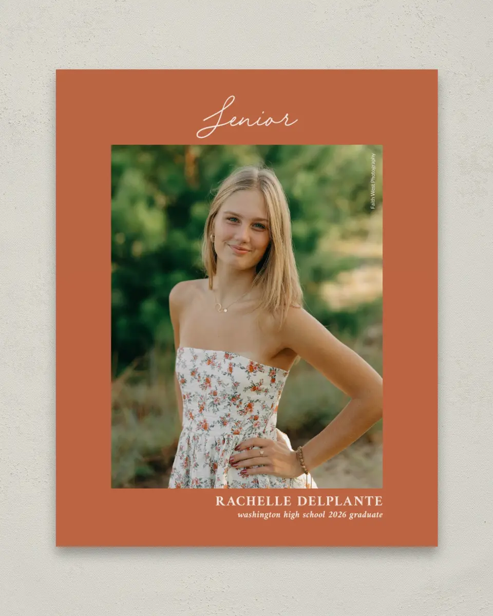This is a 8" x 10" Photo Grad Sign called Wholesome Grad printed in full color