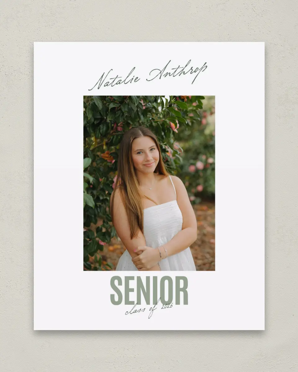 This is a 8" x 10" Photo Grad Sign called Shining Brilliance printed in full color with Gold foil