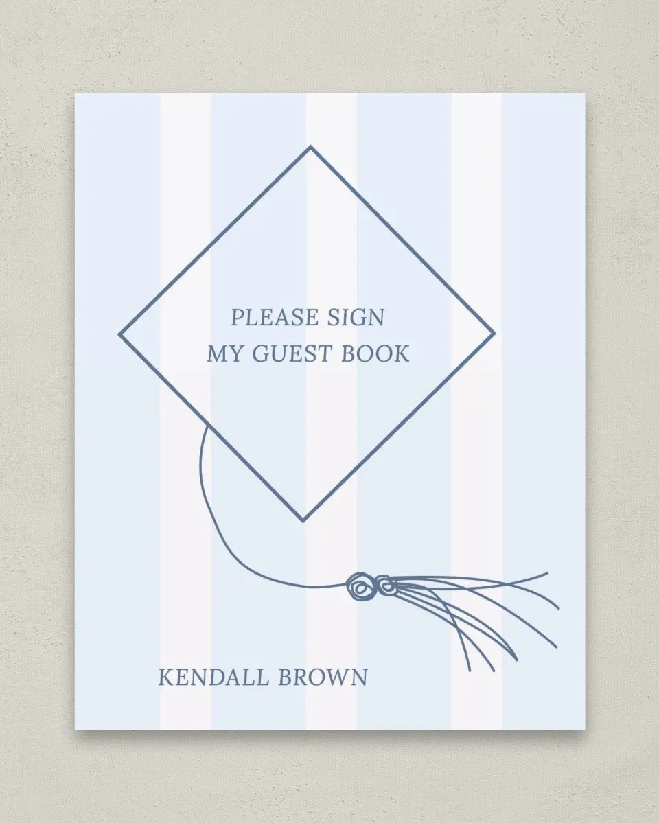 This is a 8" x 10" Guestbook Grad Sign called Graduation Art printed in full color