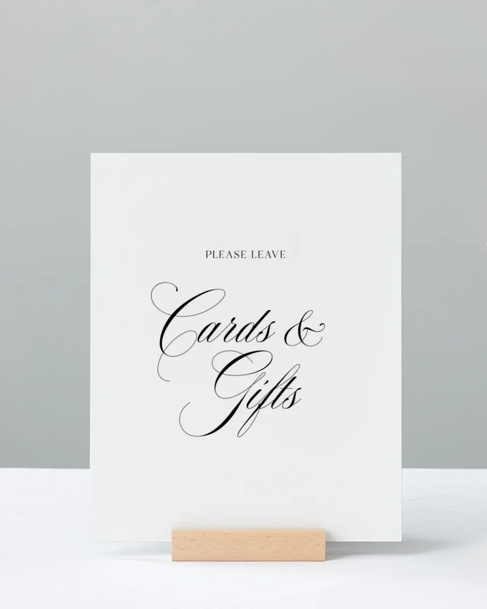This is a 8" x 10" Cards & Gifts Grad Sign called Graduate Script printed in full color