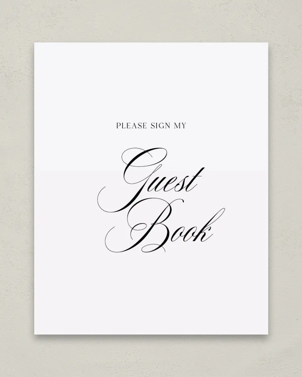 This is a 8" x 10" Guestbook Grad Sign called Graduate Script printed in full color