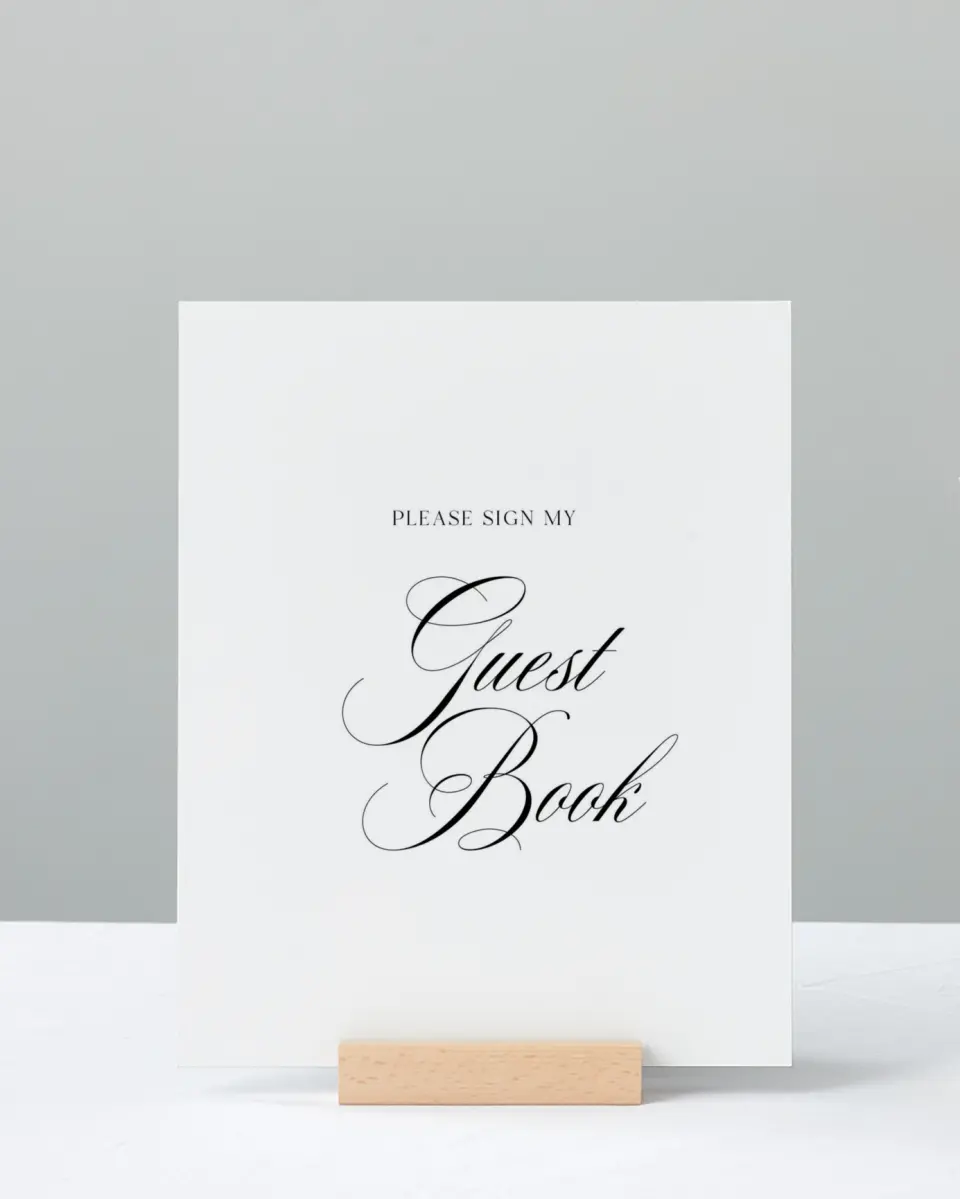 This is a 8" x 10" Guestbook Grad Sign called Graduate Script printed in full color