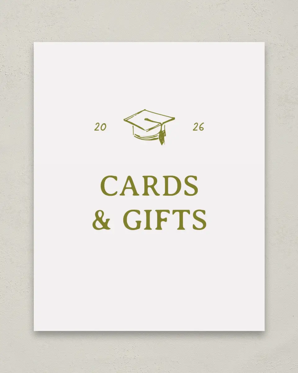 This is a 8" x 10" Cards & Gifts Grad Sign called Grad Frame Art printed in full color