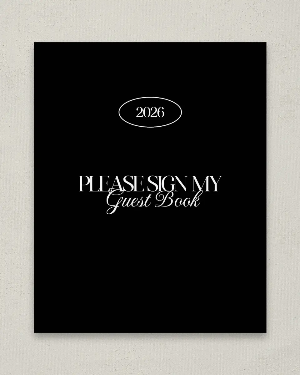 This is a 8" x 10" Guestbook Grad Sign called Retro Grad printed in full color